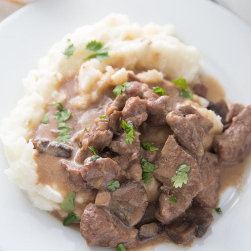 Crockpot Beef with Mushroom Gravy