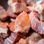 Crockpot Beef with Mushroom Gravy - beef coated with seasoning salt