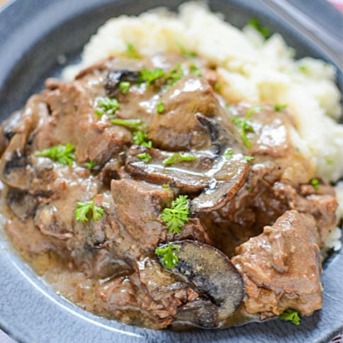 Crockpot Beef with Mushroom Gravy - Family Fresh Meals
