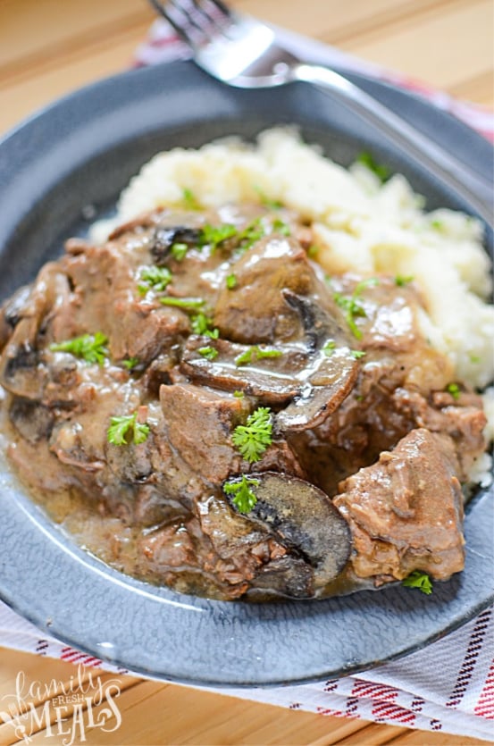 Crockpot Beef with Mushroom Gravy - Family Fresh Meals