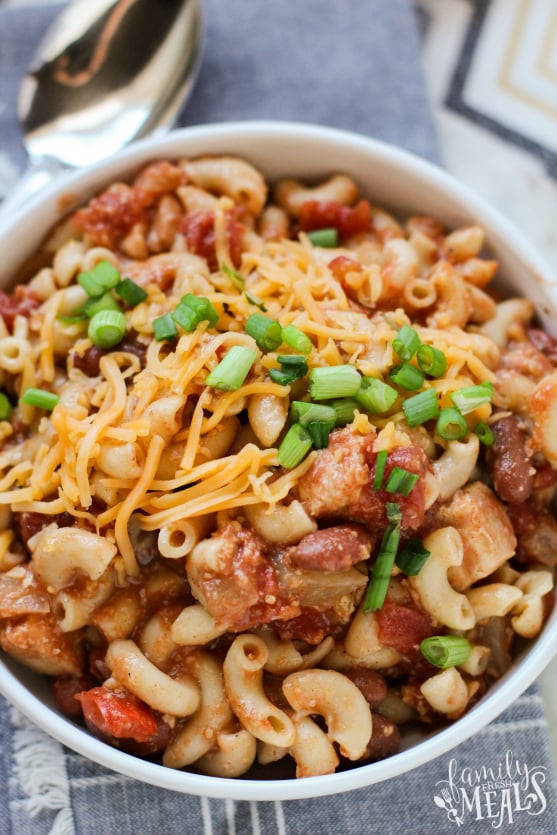 Crockpot Cowboy Chicken Chili Mac - Family Fresh Meals easy recipe