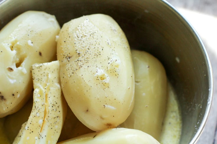 Best Instant Pot Mashed Potatoes - cooked potatoes in a bowl