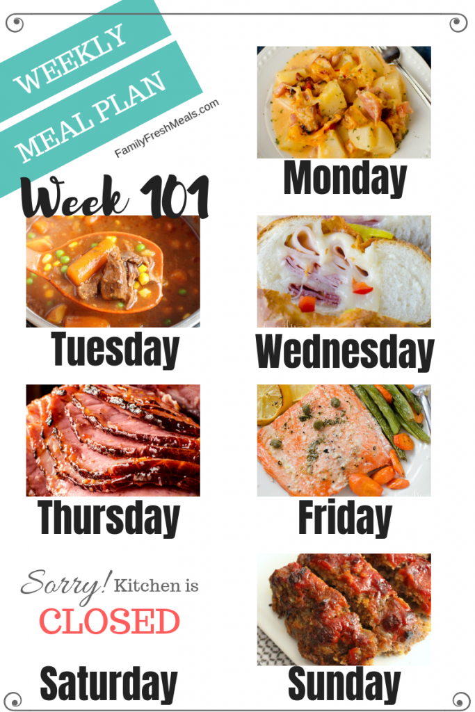Easy Weekly Meal Plan Week 101 - Family Fresh Meals