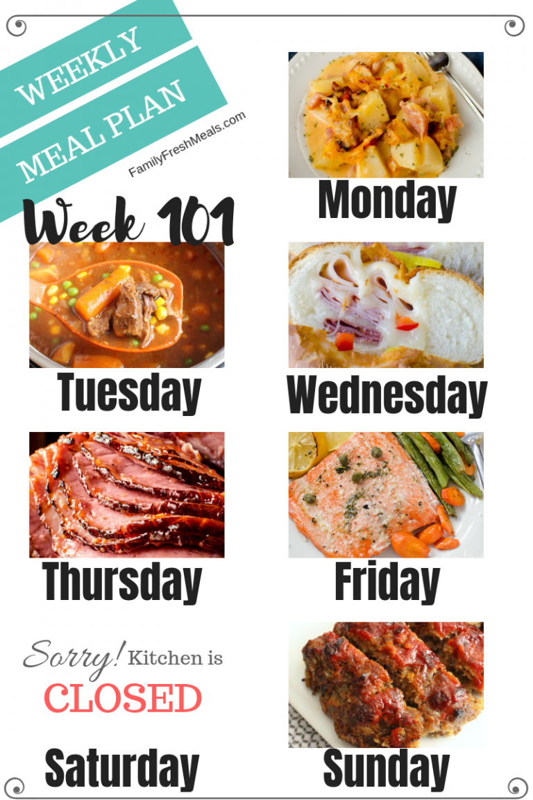 Easy Weekly Meal Plan Week 101