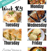 Easy Weekly Meal Plan Week 104