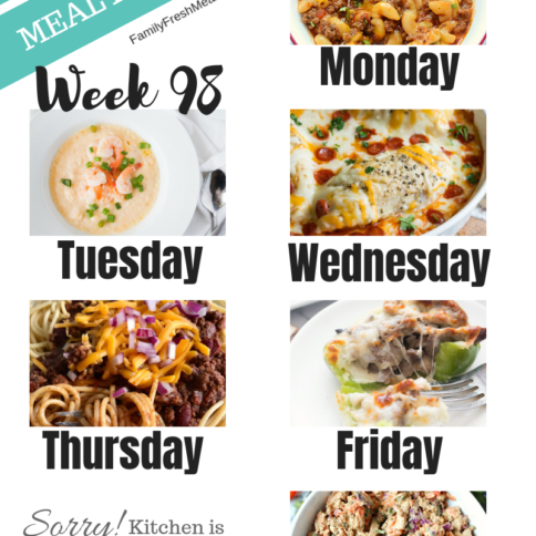 Easy Weekly Meal Plan Week 98 - Family Fresh Meals