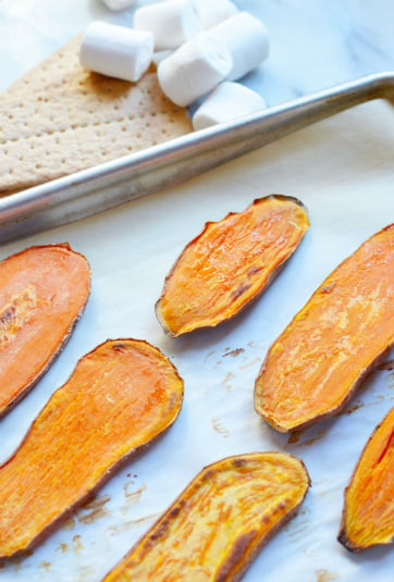 Sweet Potato Casserole Toast - baked sweet potato slices