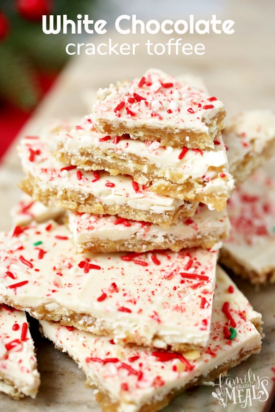 White Chocolate Cracker Toffee