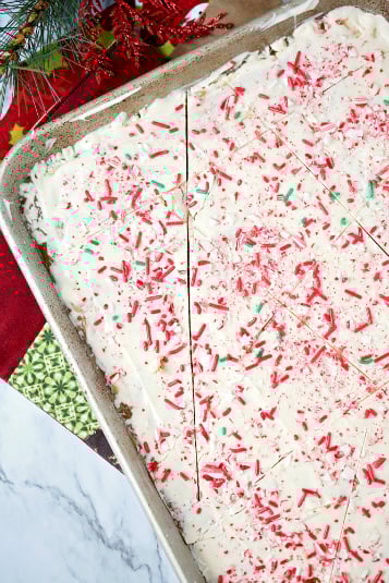 White Chocolate Cracker Toffee - toffee cracked into pieces