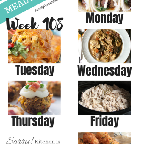 Easy Weekly Meal Plan Week 108 - Family Fresh Meals