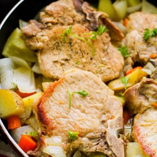 One Pot Pork Chops and Vegetables