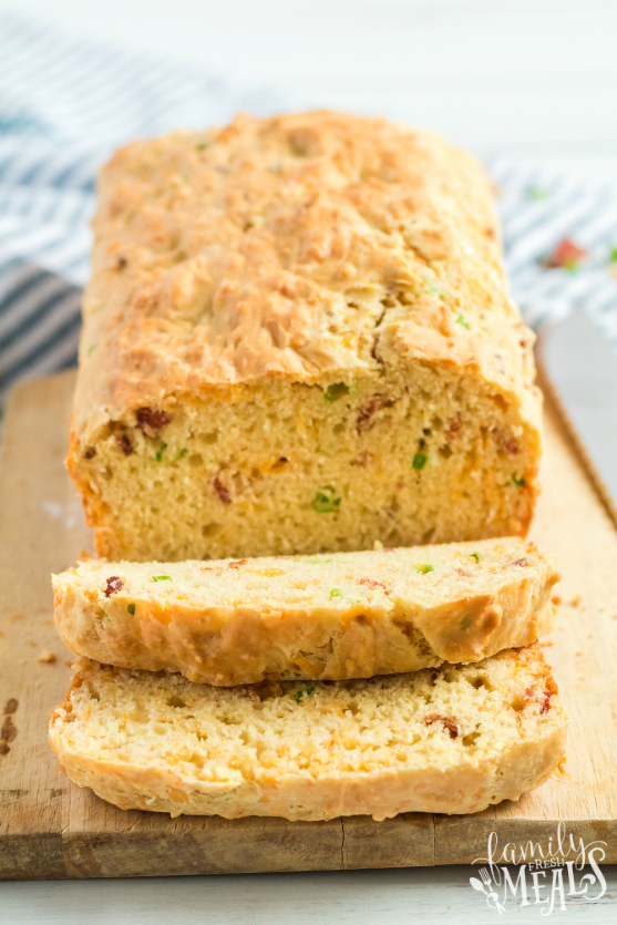 Bacon Cheddar Irish Soda Bread - Easy bread recipe - Family Fresh Meals
