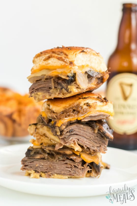 Cheesy Guinness Beef Sliders - Easy Slider Recipe- Family Fresh Meals