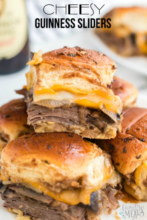 Cheesy Guinness Beef Sliders - St. Patrick's Day Appetizer - Family Fresh Meals Recipe