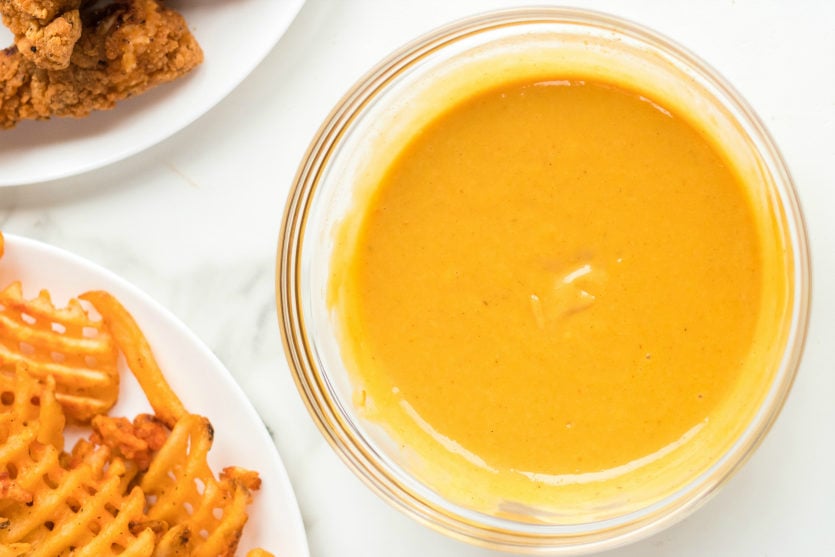 Copycat Chick Fil A Sauce - Sauce mixed in a bowl - Family Fresh Meals
