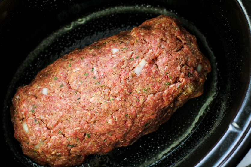 Easy Crockpot Meatloaf Dinner - meatloaf in crockpot - Family Fresh Meals