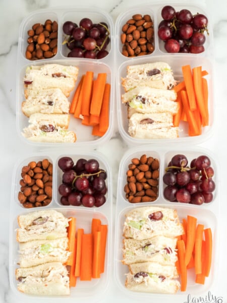 Healthy Chicken Salad lunchbox Idea - A great work or school lunch idea! Family Fresh Meals recipe