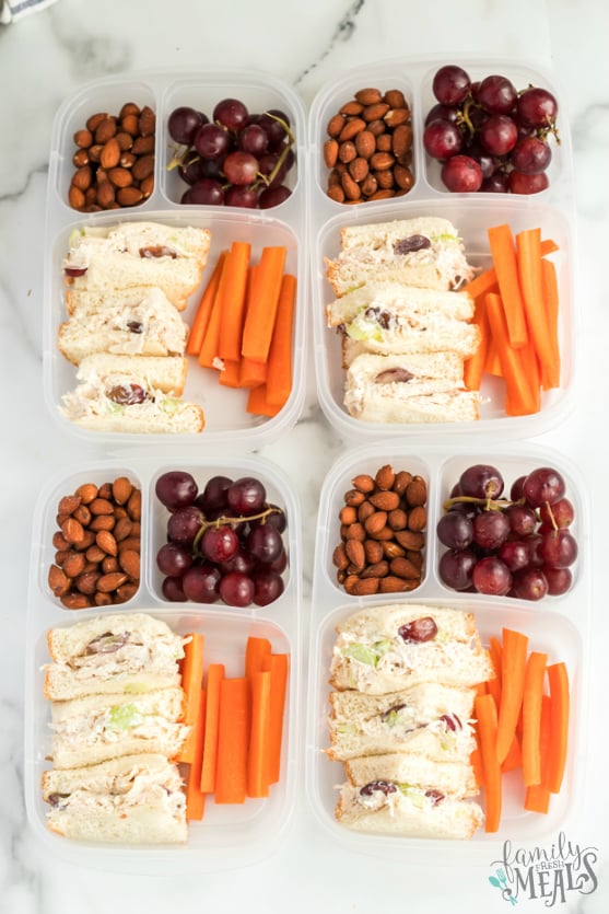 Healthy Chicken Salad lunchbox Idea - A great work or school lunch idea! Family Fresh Meals recipe