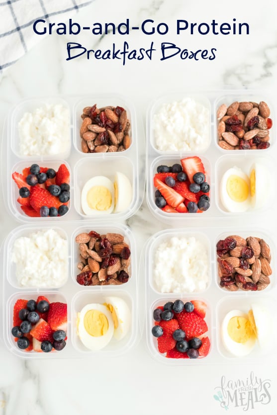 Healthy Grab and Go Protein Breakfast Boxes