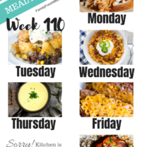 Easy Weekly Meal Plan Week 110