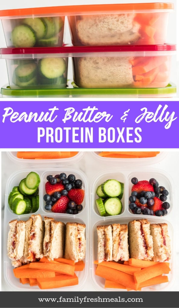 Peanut Butter Jelly Protein Box - Easy School and Work Lunchboxes - Family Fresh Meals