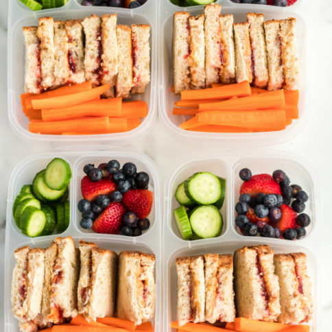 Peanut Butter Jelly Protein Lunch Box - Easy Lunchbox Idea - Family Fresh Meals