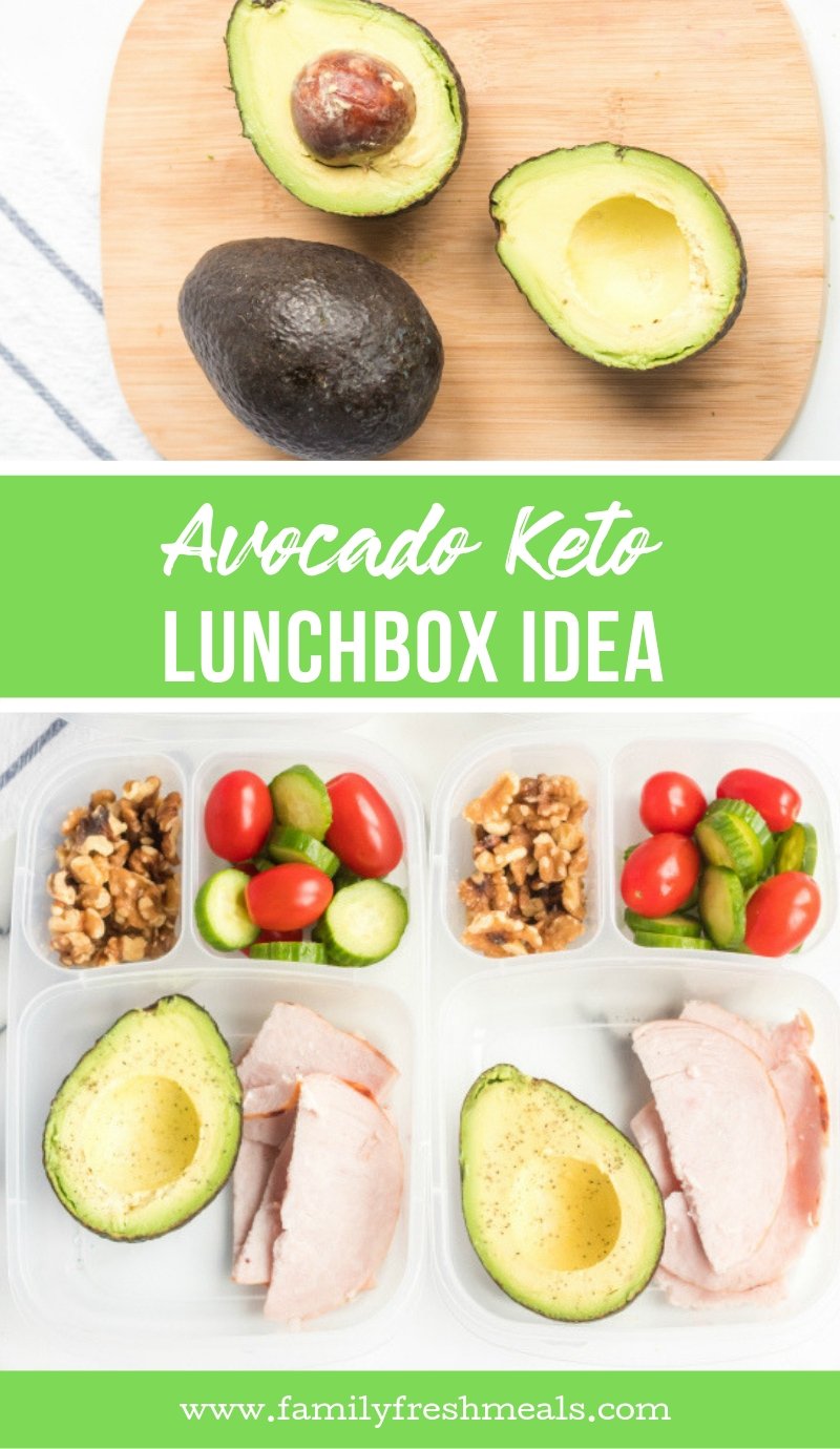 Avocado Keto Lunchbox Idea #familyfreshmeals #lunchbox #lunchboxidea #keto #healthy #worklunch #schoollunch #lunch #cleaneating via @familyfresh