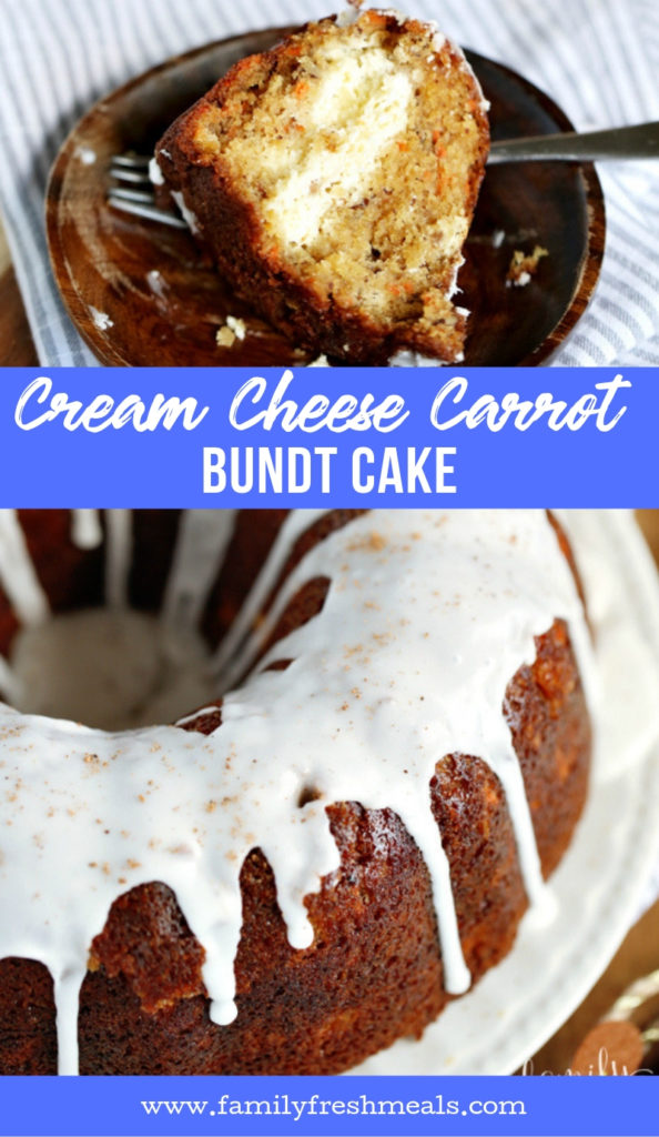 Cream Cheese Carrot Bundt Cake Recipe from Family Fresh Meals