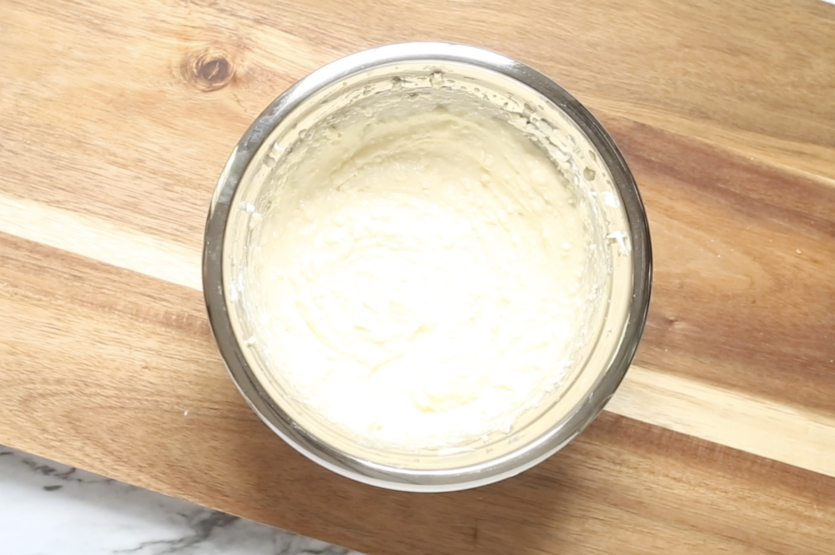 Cream Cheese Carrot Bundt Cake - cream cheese mixture in bowl - family fresh meals
