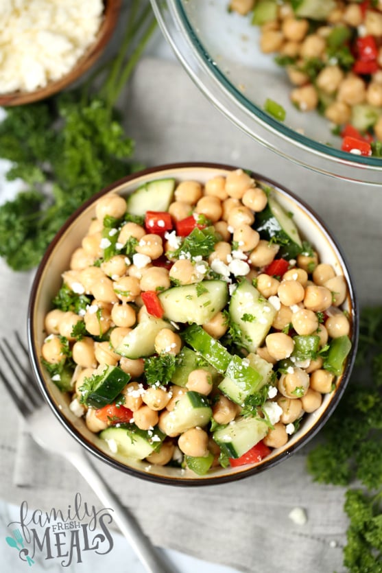 Cucumber Chickpea Salad Recipe - Family Fresh Meals