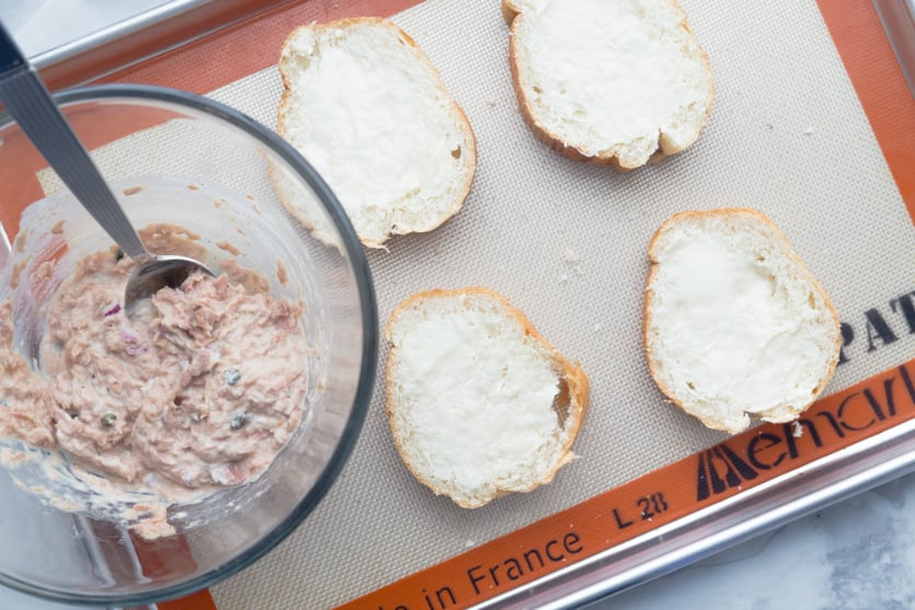 Life Changing Tuna Melt Recipe - Tuna salad mixed in a whole with bread - Family Fresh Meals