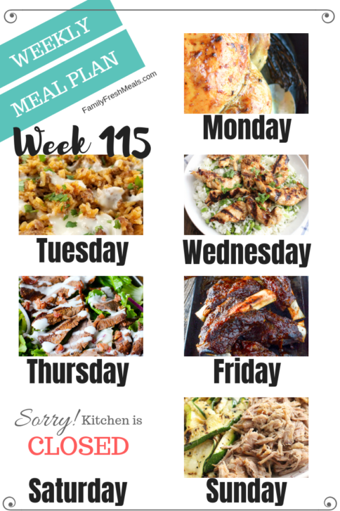 Easy Weekly Meal Plan Week 115 - Family Fresh Meals