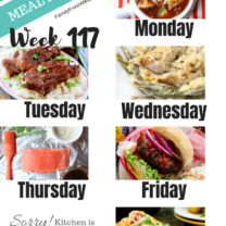 Easy Weekly Meal Plan Week 117