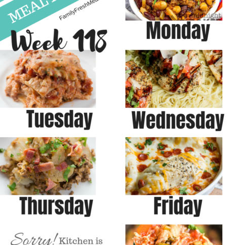 Easy Weekly Meal Plan Week 118
