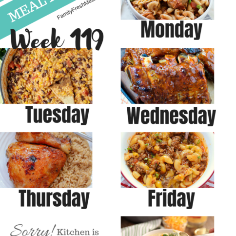 Easy Weekly Meal Plan Week 119