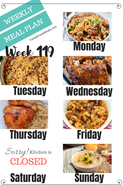 Easy Weekly Meal Plan Week 119