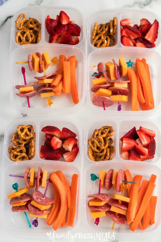 Salami Cheese Kabobs Lunchbox - School lunch idea - Family Fresh Meals