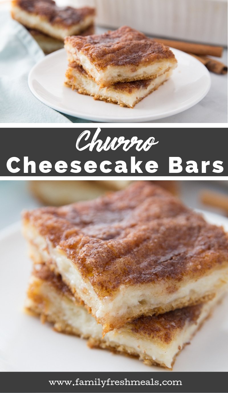 Churro Cheesecake Bars - Family Fresh Meals Easy Recipe #churro #churrorecipe #familyfreshmeals #dessert #cincodemayo #cheesecake #easyrecipe via @familyfresh