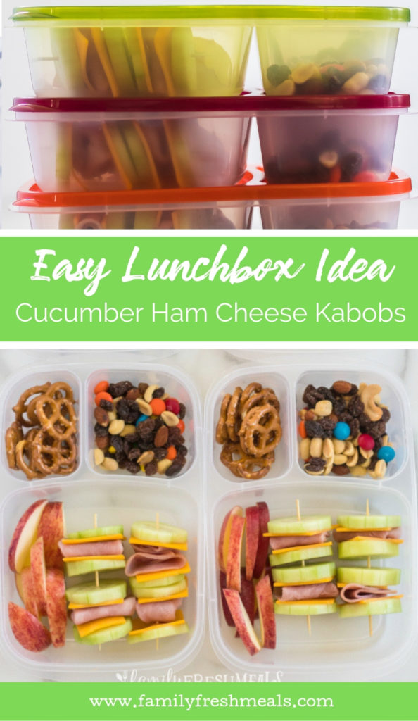 Cucumber Ham Cheese Kabob Lunchbox Idea -- Family Fresh Meals -