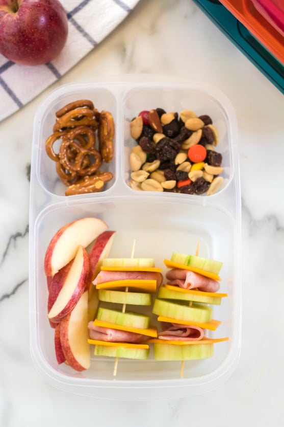 Cucumber Ham Cheese Kabobs school Lunchbox - Family Fresh Meals