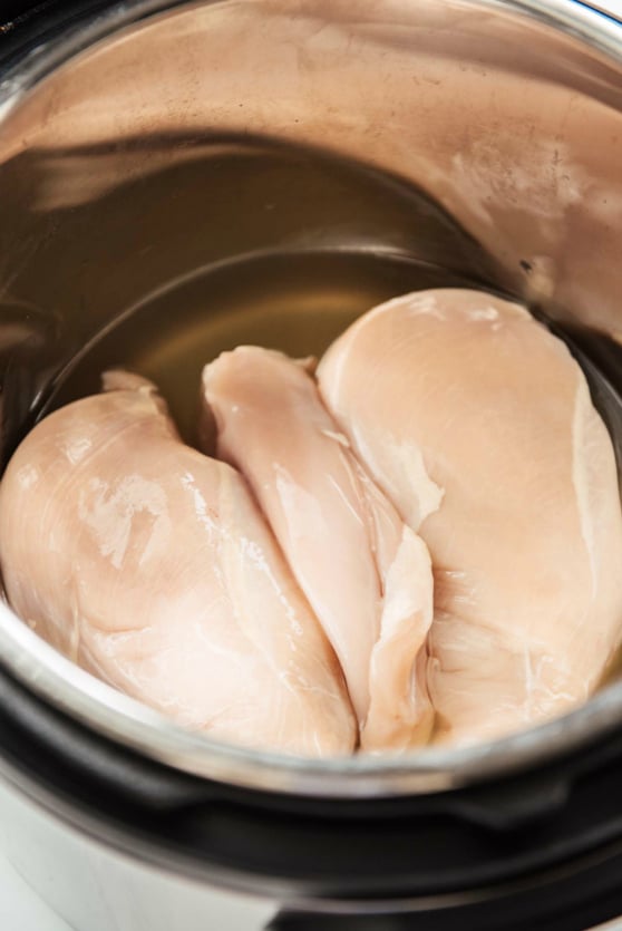 Instant Pot Teriyaki Chicken - raw chicken in the instant pot