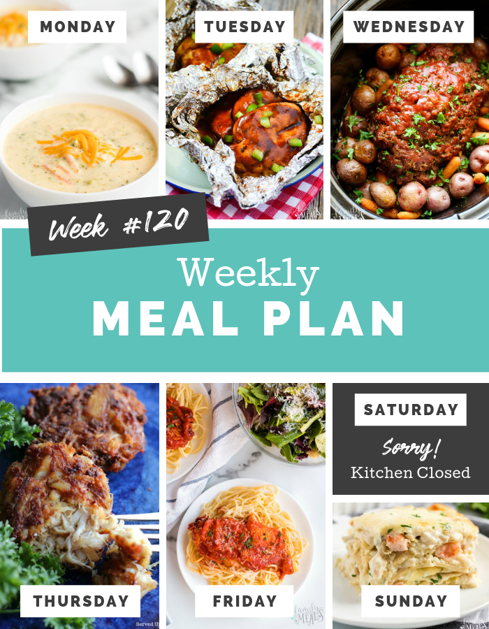 Easy Weekly Meal Plan Week 120