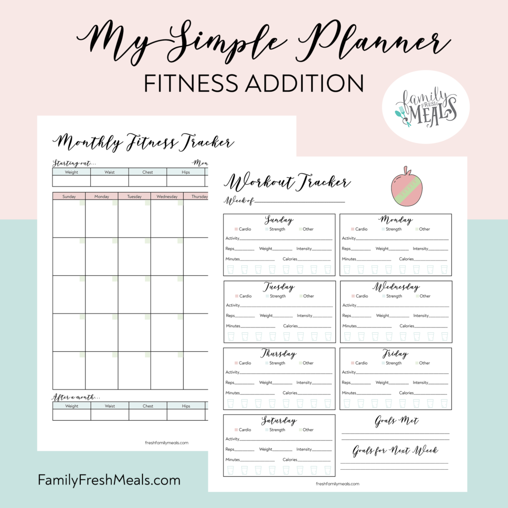 My Simple Planner Fitness Addition - printable
