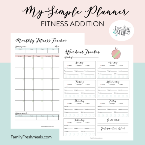 My Simple Planner Fitness Addition - printable