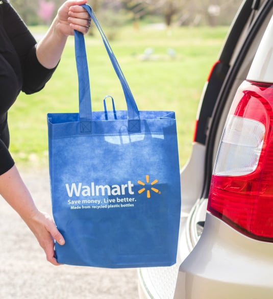 Asparagus Salmon Foil Packets - Walmart bag being placed in car