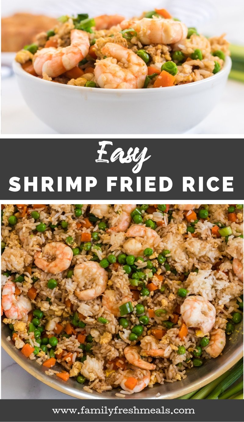 Easy Shrimp Fried Rice From Family Fresh Meals #familyfreshmeals #shrimp #friedrice #easyfriedrice #shrimpfriedrice #onepot #easyrecipe #takeout #dinner via @familyfresh