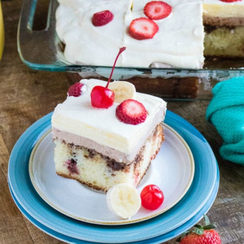 Banana Split Poke Cake - Family Fresh Meals