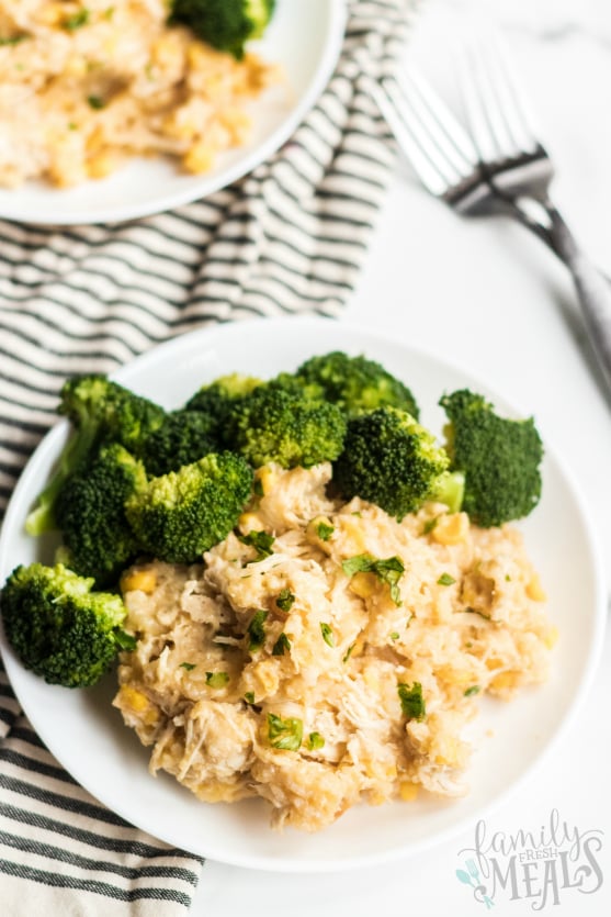 Crockpot Creamy Chicken and Rice recipe - Family Fresh Meals