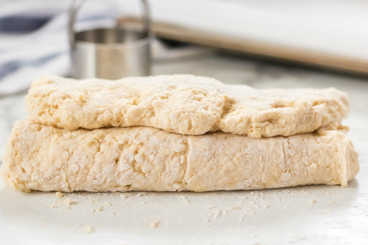 Easy Homemade Biscuits - dough folded the other third of the way over