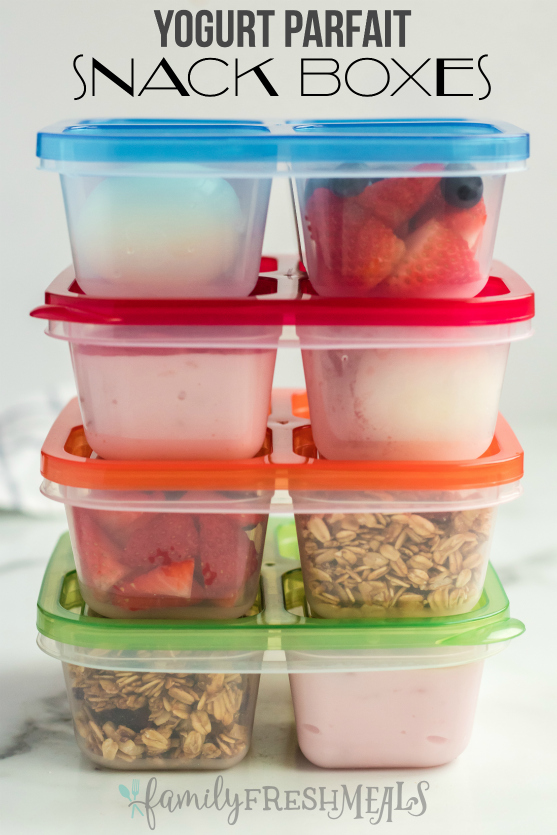 Easy Lunchboxes Yogurt parfait Snack Boxes -- Family Fresh Meals